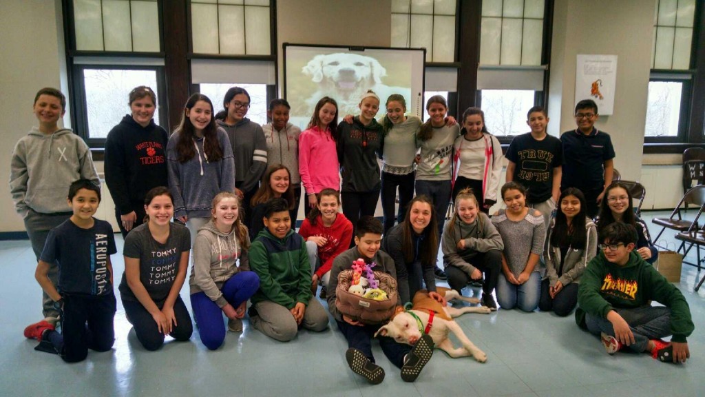 students at SPCA with peanut