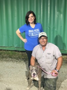 Aimee Broussard and the truck driver who took Diana on her long journey. 